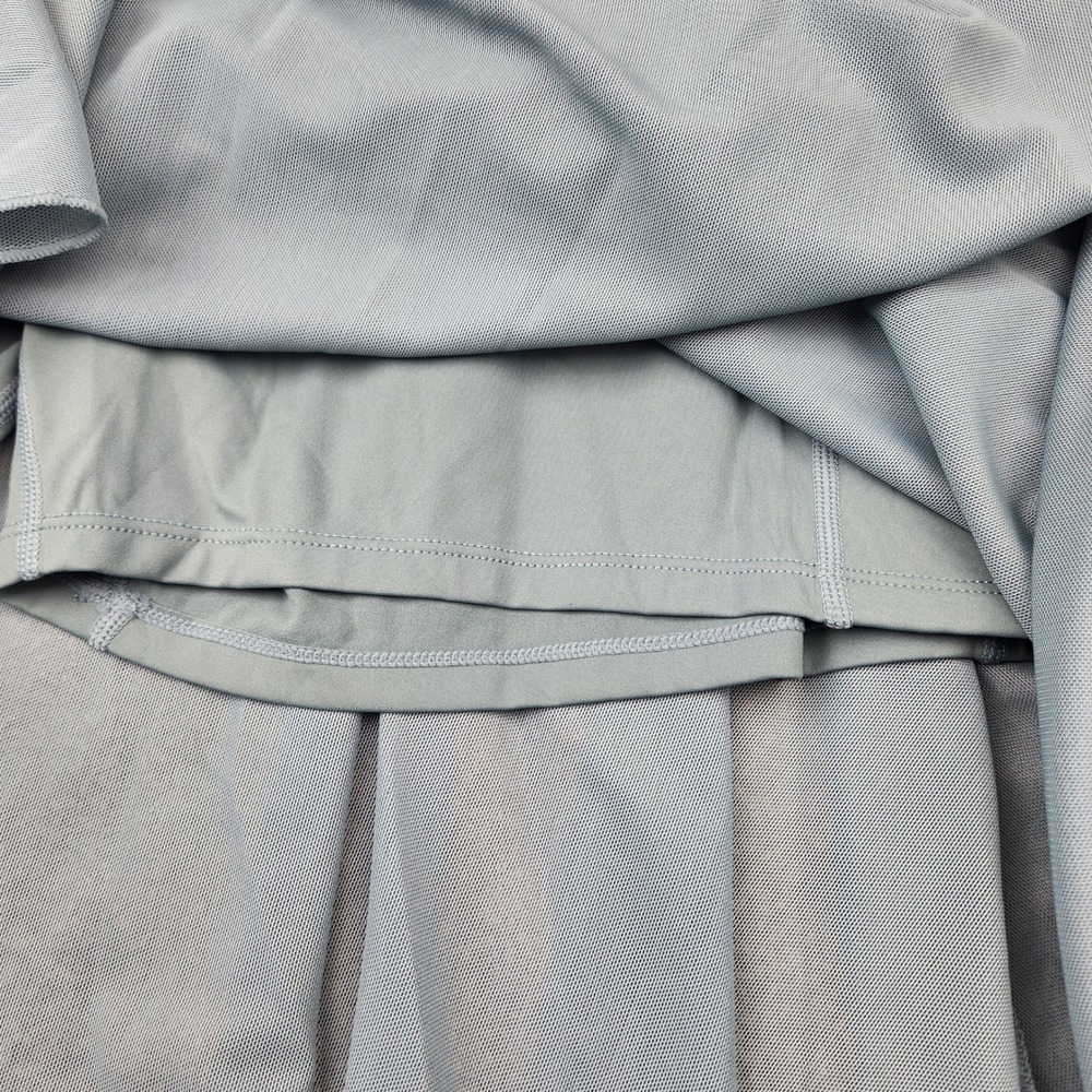 Halara Women XL Mesh High Waisted Drawstring Midi Skort Dusty Blue Activewear - Picture 6 of 7